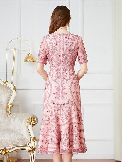 Party of A-Line Elegant Dress the V Vintage Mother Bride