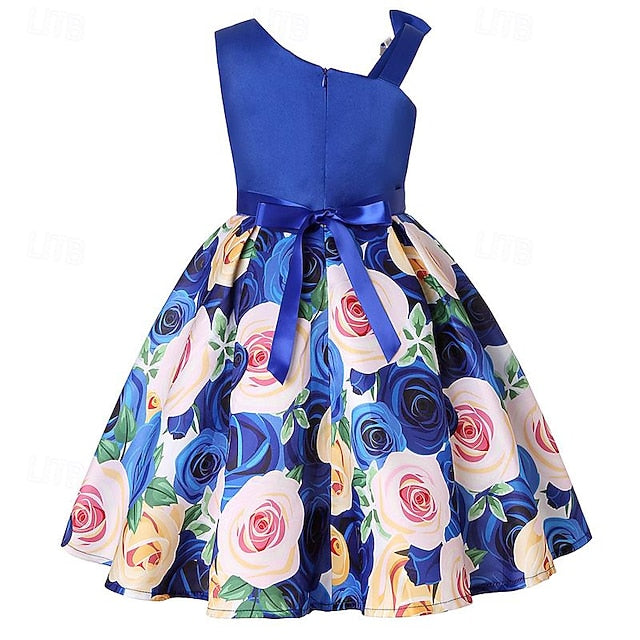 Dress 3D Girls' Sleeveless Easter Summer Party Flower