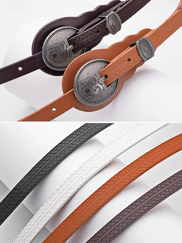 with Women's Vintage Waist Belt Western Leather Faux Carved