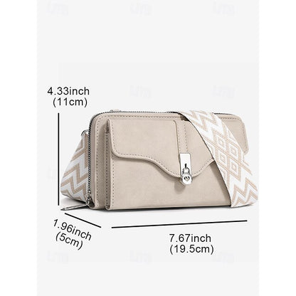 Crossbody Faux Women's Geometric Bag Pattern with Leather