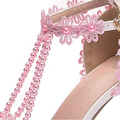 Lace Shoes Pointed Bridal High Heel Wedding Women's