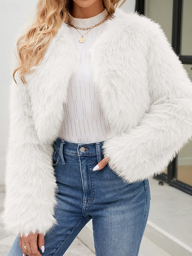 Winter Comfortable Faux Fur Furs Warm Women's Coat