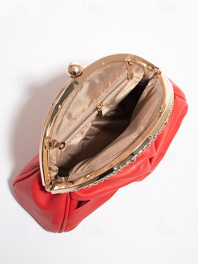 Clutch Faux Bag Rhinestone Evening Women's – Leather