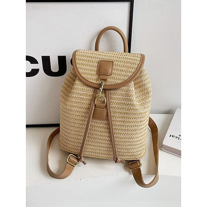 Straw Rattan Women with Bag Woven – Boho for Backpack Travel