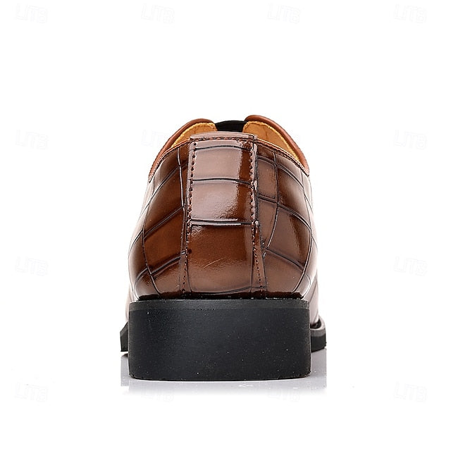 Slip-On Pattern Burgundy Men's Crocodile Shoes –