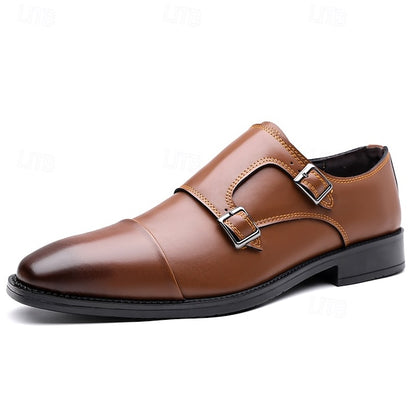 Shoes – Elegant Strap Double Leather Men's Monk