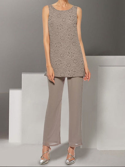 Dress 3 the Piece of Elegant Beach Pantsuit Wedding Bride Mother