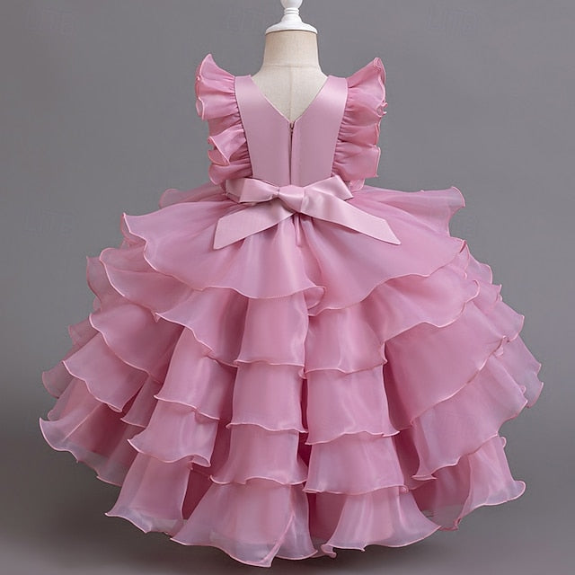 Girls' Dress Asymmetrical Kids Party Floral