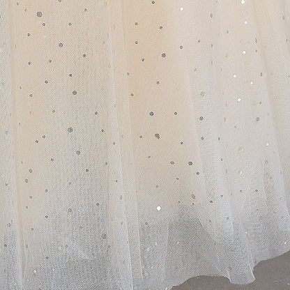 Half Color Solid Girl Kids Dress Girls' Party Flower