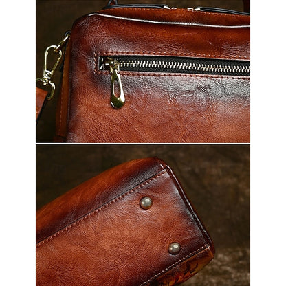 – Sunflower Print Vintage with Handbag Leather and Butterfly