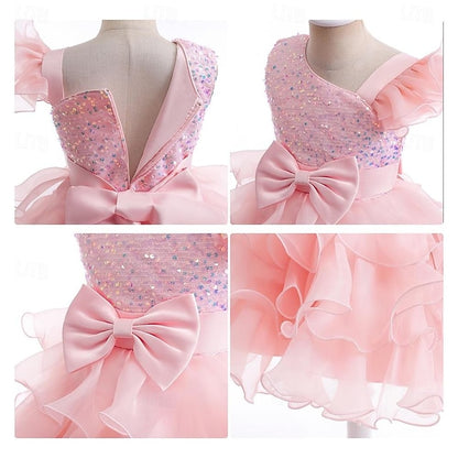 Pageant Party Girls Flower Dress Kids Gown Ball Wedding Ruffle