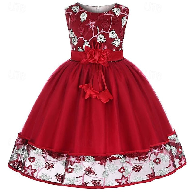 Sleeveless Girl Flower Girls' 3D Party Dress