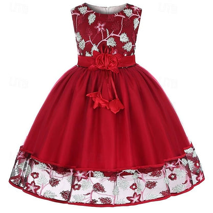 Sleeveless Girl Flower Girls' 3D Party Dress