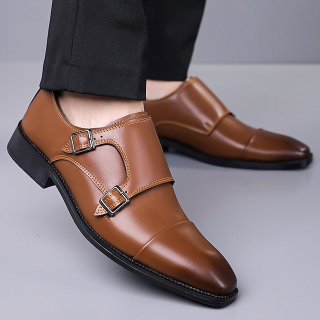 Shoes – Elegant Strap Double Leather Men's Monk