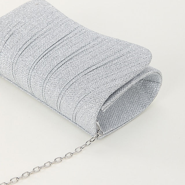 Clutch Silver Glitter Women's Purse – Elegant Evening