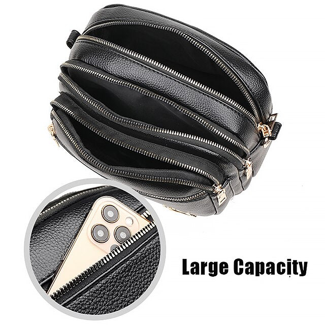 Leather Bag Dome Crossbody Shoulder PU Women's