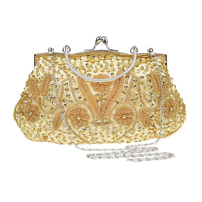 Evening White Clutch Beaded – Vintage Purse Women's