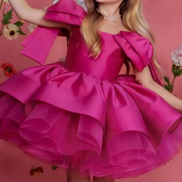 Girls' Kids Dress Girl Flower Solid Color Party