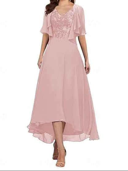the Dress Elegant of Simple A-Line Neck Mother V Bride