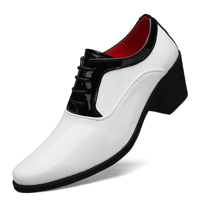 Shoes Red Oxford and White Faux Leather Patent Men's –