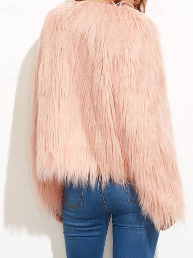 Furs Women's Faux Leathers Warm Coat Fur Comfortable