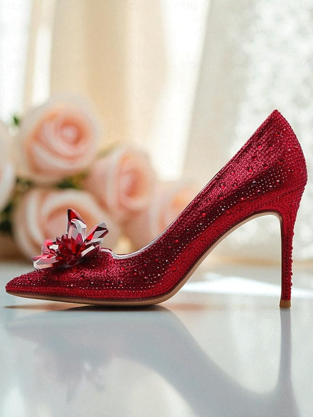 Pumps Women's Embellished High - Sparkly Crystal Gold Heel