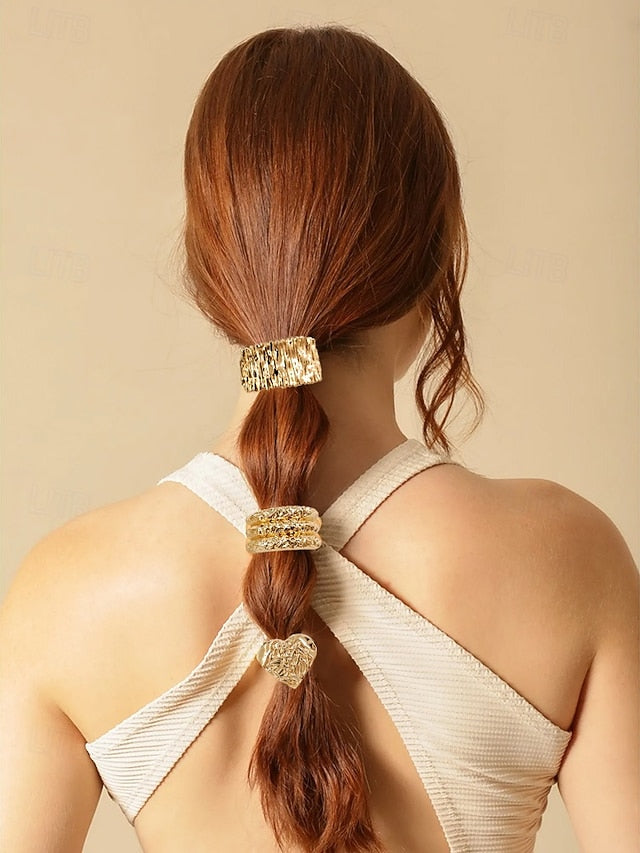 Elastic Women's with Gold Hair Scrunchies - Band Tone