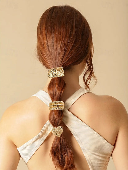 Elastic Women's with Gold Hair Scrunchies - Band Tone