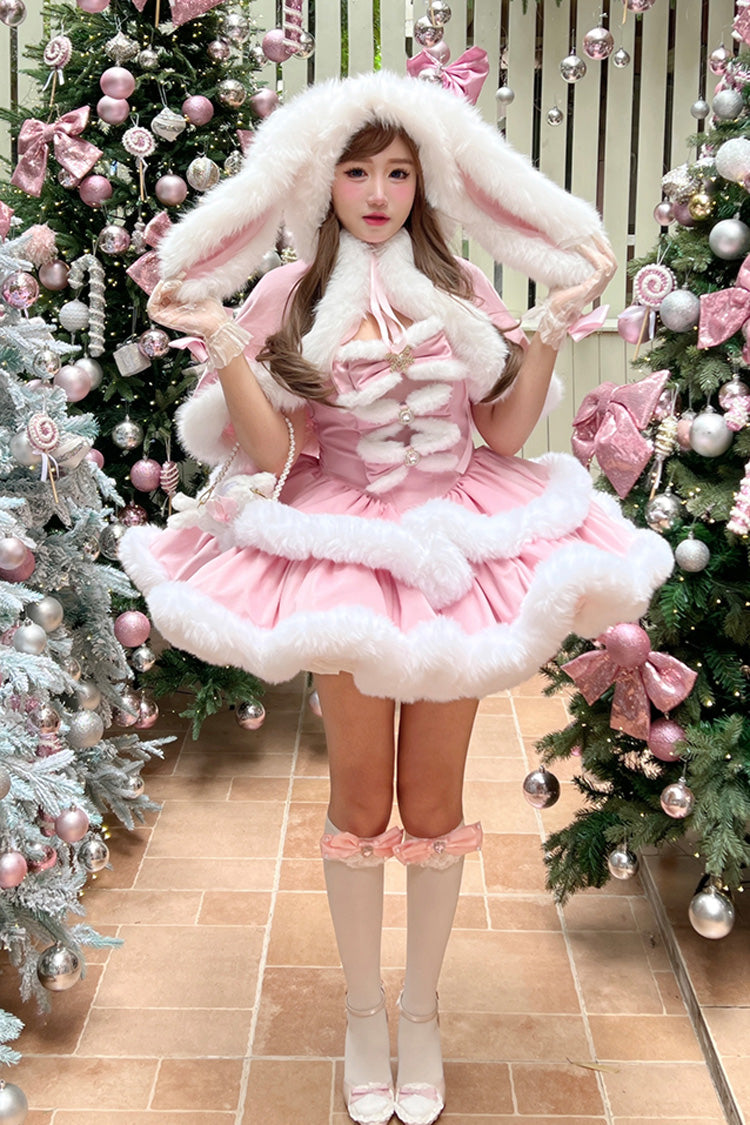 Blush Double-Layered Bow Princess Strapless Dress - Holiday