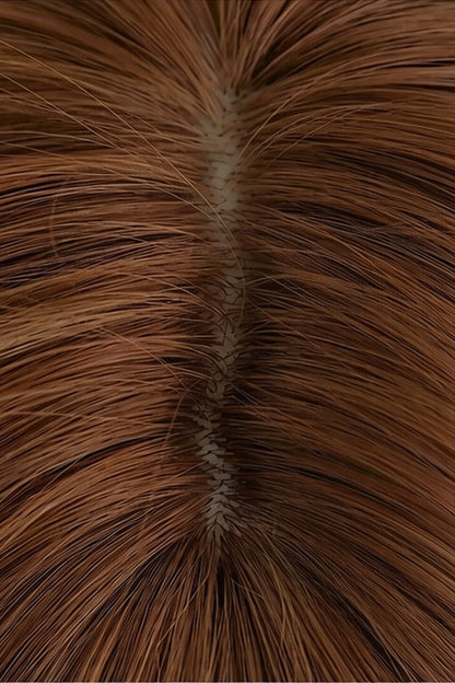 Korean Idol Face-Framing Hime Cut Long Straight Wig with Full Bangs in Mocha Mousse