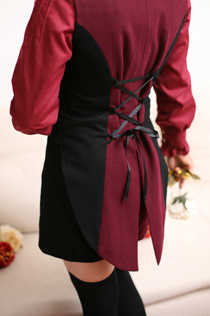 Crimson & Charcoal Ringo Story Princely Lolita Waistcoat