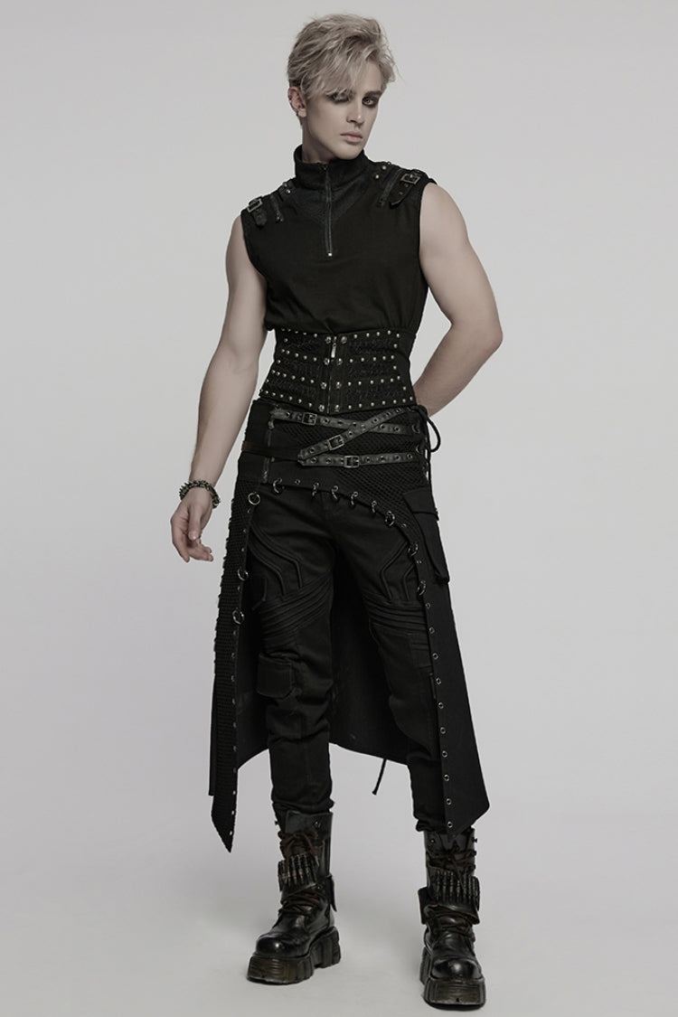 Mesh Gothic Girdle with Lace-Up Stitching