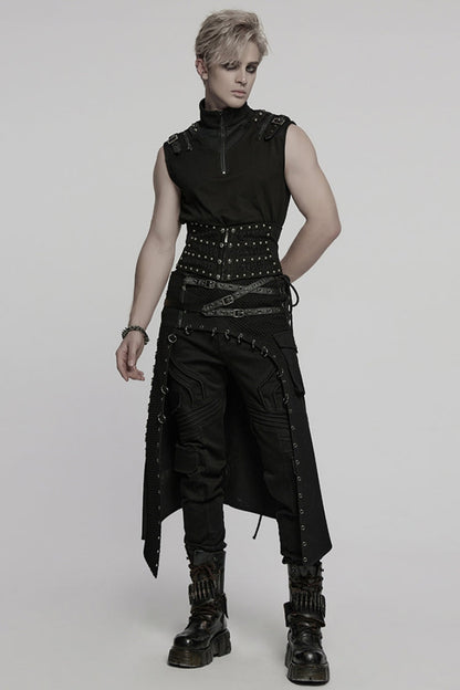 Mesh Gothic Girdle with Lace-Up Stitching