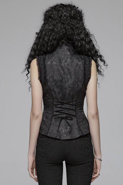 Embroidered Floral Lace Gothic Waistcoat for Women