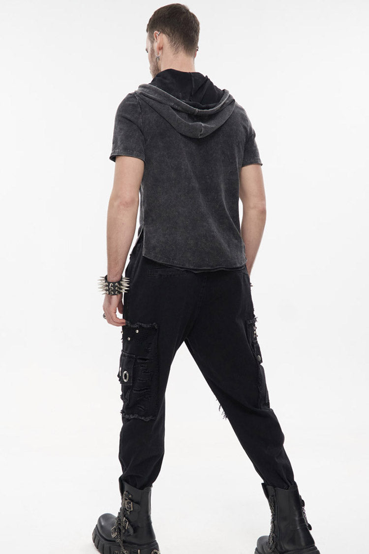 Obsidian Pentagram Chain Embellished Trousers