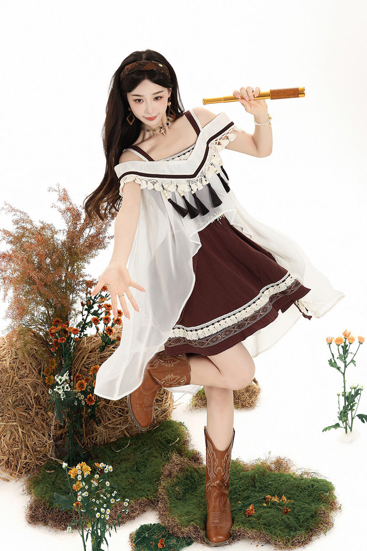 Wilderness Dream Square Collar Embroidered Lolita Jumper Set