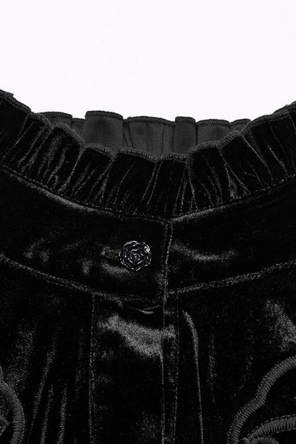 Floral Embroidery Gothic Blouse - Women's Ruffled Lace