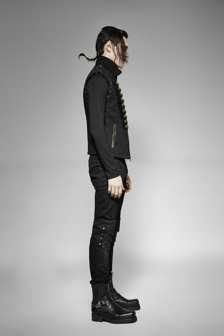 No-Sleeve Double-Breasted Retro Button Steampunk Waistcoat