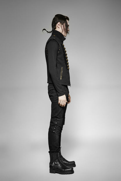No-Sleeve Double-Breasted Retro Button Steampunk Waistcoat