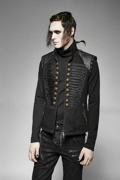 No-Sleeve Double-Breasted Retro Button Steampunk Waistcoat