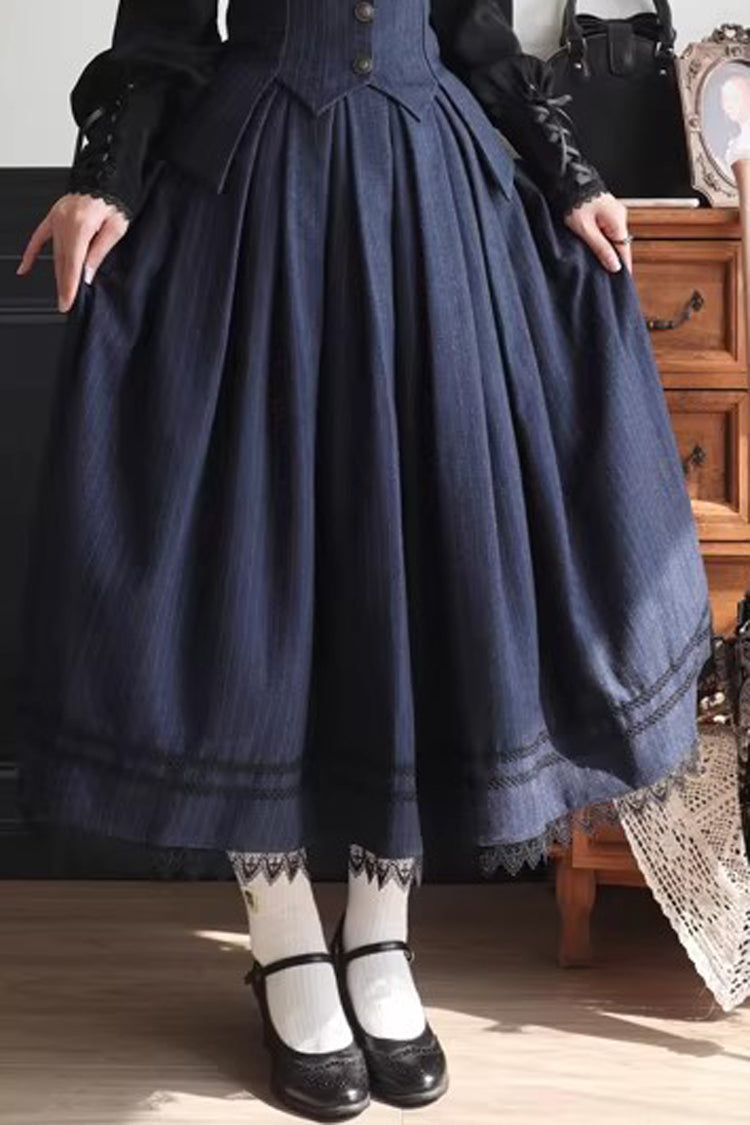 Griffin's Pact Striped Gothic Lolita Skirt Vest Set