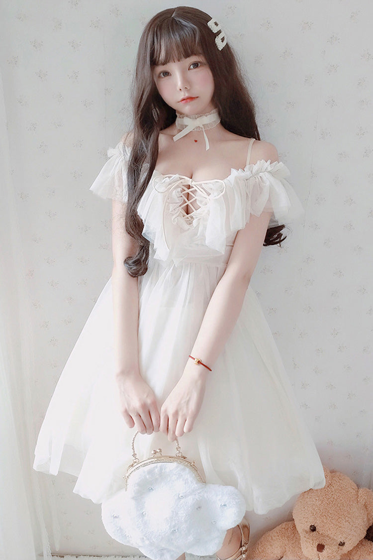 Ivory Boatneck Sweet Lolita Strapless Jumper Skirt