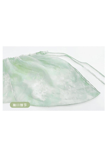 Emerald Jade Grapes High-Waist Embroidered Hanfu Dress Set
