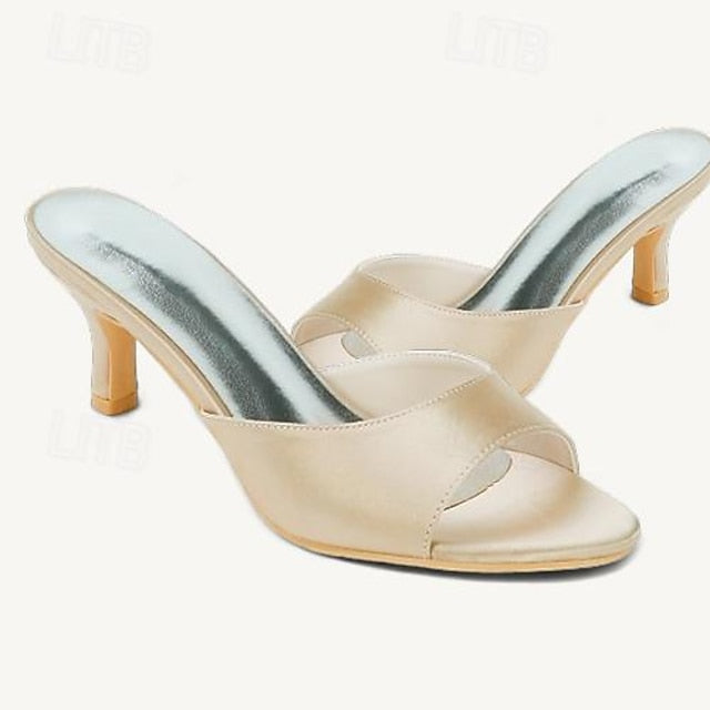 Women's Kitten Wedding Open Shoes Heel Toe Sandals