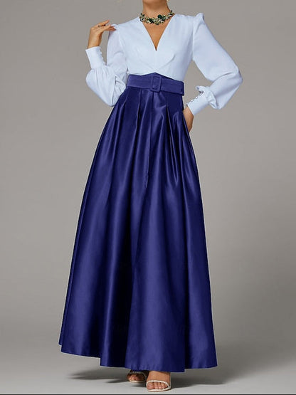 Gown Evening Guest Wedding Floor A-Line Split High Dress Formal