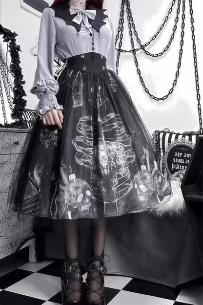 Classic Gothic Punk Lolita Skirt Set for Halloween