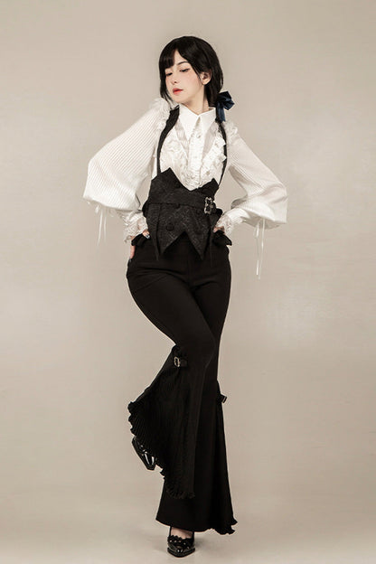 Ebony Long-Sleeve Pirate Style Gothic Trousers - Gold Hunter