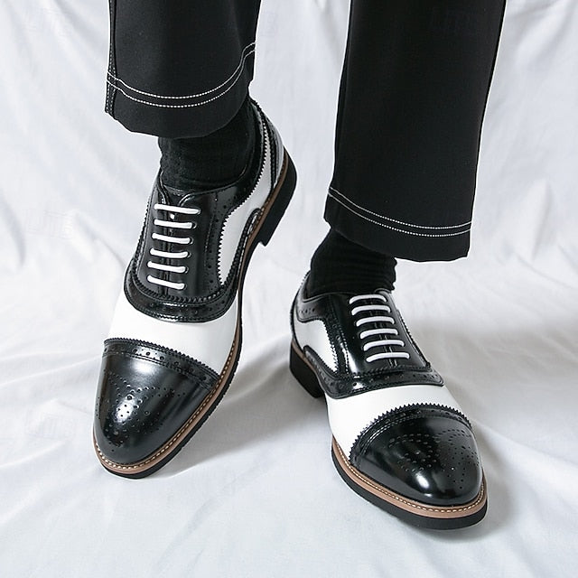 White Brown Classic Brogue with and Shoes Oxford Men's