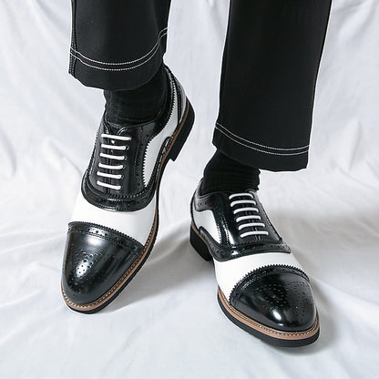 White Brown Classic Brogue with and Shoes Oxford Men's