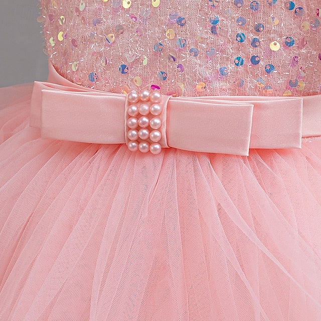 Dress Kids Party Girls' Wedding Sleeveless Special Sequin